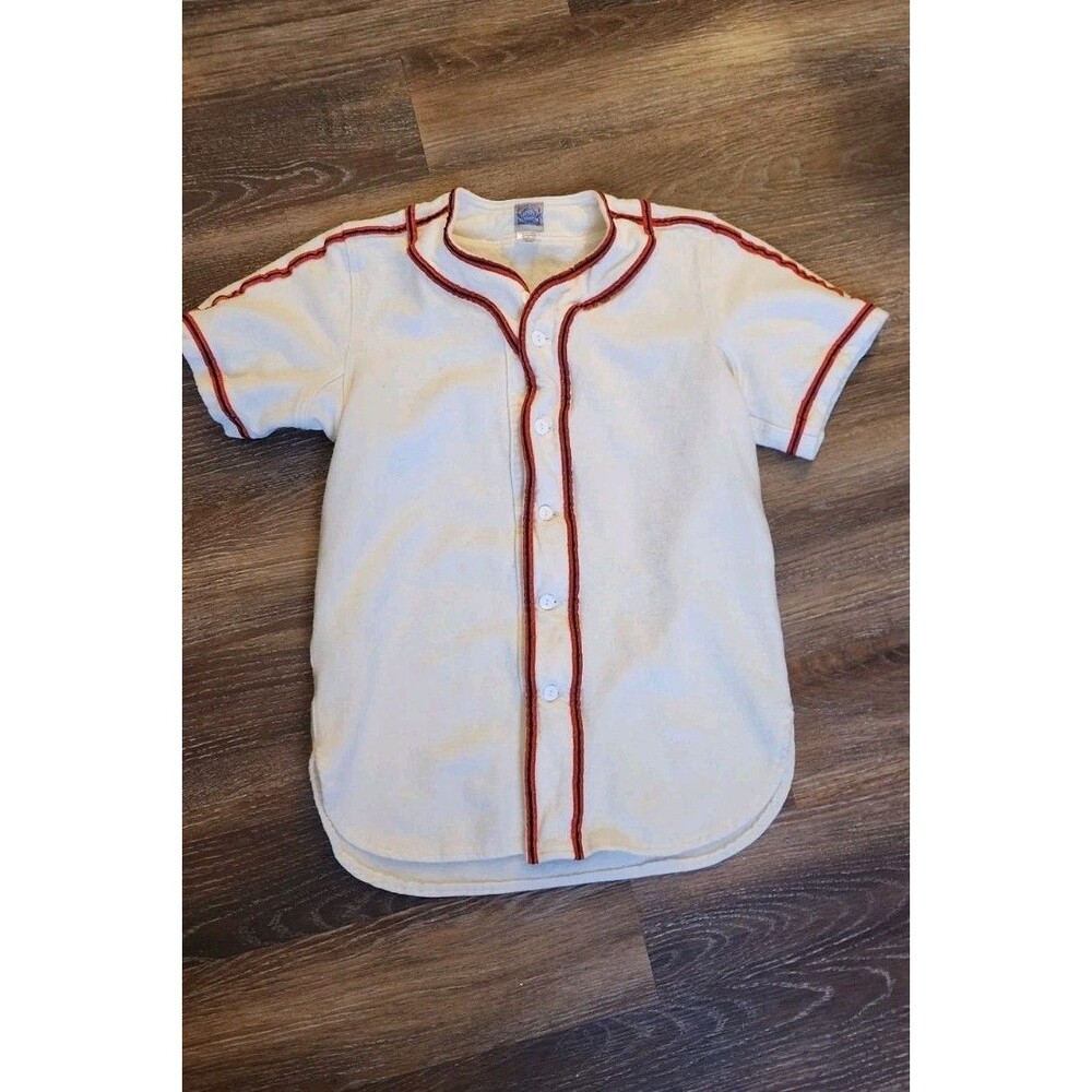 Ebbets Field Flannels blank Vintage Genuine Wool Jersey Made In USA Sz Small
